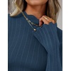 image:imageZESICA Womens Fall Bell Long Sleeve Knit Sweaters Scalloped Mock Neck TopsDustyblue
