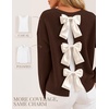 image:imageZESICA Womens Fall Bow Knot Oversized Sweaters Trendy Pullover TopsCocoa Brown