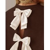 image:imageZESICA Womens Fall Bow Knot Oversized Sweaters Trendy Pullover TopsCocoa Brown
