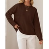 image:imageZESICA Womens Fall Bow Knot Oversized Sweaters Trendy Pullover TopsCocoa Brown
