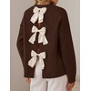 image:imageZESICA Womens Fall Bow Knot Oversized Sweaters Trendy Pullover TopsCocoa Brown