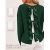 image:imageZESICA Womens Fall Bow Knot Oversized Sweaters Trendy Pullover TopsDark Green