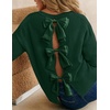 image:imageZESICA Womens Fall Bow Knot Oversized Sweaters Trendy Pullover TopsDark Green