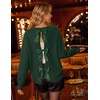 image:imageZESICA Womens Fall Bow Knot Oversized Sweaters Trendy Pullover TopsDark Green