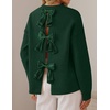 image:imageZESICA Womens Fall Bow Knot Oversized Sweaters Trendy Pullover TopsDark Green