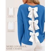 image:imageZESICA Womens Fall Bow Knot Oversized Sweaters Trendy Pullover TopsKlein Blue