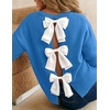 image:imageZESICA Womens Fall Bow Knot Oversized Sweaters Trendy Pullover TopsKlein Blue