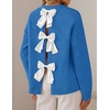 image:imageZESICA Womens Fall Bow Knot Oversized Sweaters Trendy Pullover TopsKlein Blue