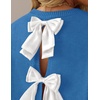 image:imageZESICA Womens Fall Bow Knot Oversized Sweaters Trendy Pullover TopsKlein Blue