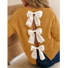 image:imageZESICA Womens Fall Bow Knot Oversized Sweaters Trendy Pullover TopsMustard Yellow