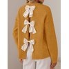 image:imageZESICA Womens Fall Bow Knot Oversized Sweaters Trendy Pullover TopsMustard Yellow