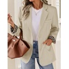 image:imageZESICA Womens Fall Business Casual Open Front Button BlazerApricot