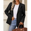 image:imageZESICA Womens Fall Business Casual Open Front Button BlazerBlack