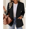 image:imageZESICA Womens Fall Business Casual Open Front Button BlazerBlack
