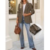 image:imageZESICA Womens Fall Business Casual Open Front Button BlazerBrown