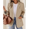 image:imageZESICA Womens Fall Business Casual Open Front Button BlazerKhaki