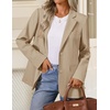 image:imageZESICA Womens Fall Business Casual Open Front Button BlazerKhaki