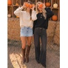 image:imageZESICA Womens Fall Cute Bow Cable Knit Pullover Cozy SweatersBlack