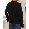 image:imageZESICA Womens Fall Cute Bow Cable Knit Pullover Cozy SweatersBlack