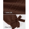 image:imageZESICA Womens Fall Cute Bow Cable Knit Pullover Cozy SweatersBrown