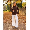 image:imageZESICA Womens Fall Cute Bow Cable Knit Pullover Cozy SweatersBrown
