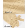 image:imageZESICA Womens Fall Cute Bow Cable Knit Pullover Cozy SweatersLight Yellow