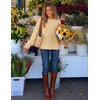 image:imageZESICA Womens Fall Cute Bow Cable Knit Pullover Cozy SweatersLight Yellow