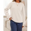 image:imageZESICA Womens Fall Cute Bow Cable Knit Pullover Cozy SweatersWhite