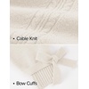 image:imageZESICA Womens Fall Cute Bow Cable Knit Pullover Cozy SweatersWhite