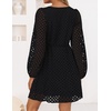 image:imageZESICA Womens Fall Cute Hollow Out Long Sleeve Mini DressesBlack