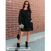 image:imageZESICA Womens Fall Cute Hollow Out Long Sleeve Mini DressesBlack