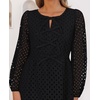 image:imageZESICA Womens Fall Cute Hollow Out Long Sleeve Mini DressesBlack