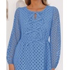 image:imageZESICA Womens Fall Cute Hollow Out Long Sleeve Mini DressesBlue