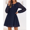 image:imageZESICA Womens Fall Cute Hollow Out Long Sleeve Mini DressesNavy