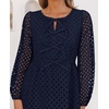 image:imageZESICA Womens Fall Cute Hollow Out Long Sleeve Mini DressesNavy