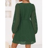 image:imageZESICA Womens Fall Cute Hollow Out Long Sleeve Mini DressesOlive