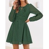 image:imageZESICA Womens Fall Cute Hollow Out Long Sleeve Mini DressesOlive