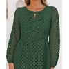 image:imageZESICA Womens Fall Cute Hollow Out Long Sleeve Mini DressesOlive