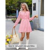 image:imageZESICA Womens Fall Cute Hollow Out Long Sleeve Mini DressesPink