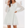 image:imageZESICA Womens Fall Cute Hollow Out Long Sleeve Mini DressesWhite
