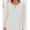 image:imageZESICA Womens Fall Cute Hollow Out Long Sleeve Mini DressesWhite