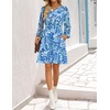 image:imageZESICA Womens Fall Floral Long Sleeve Wedding Guest Mini DressesBlue