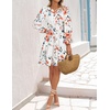 image:imageZESICA Womens Fall Floral Long Sleeve Wedding Guest Mini DressesIvory