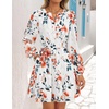 image:imageZESICA Womens Fall Floral Long Sleeve Wedding Guest Mini DressesIvory