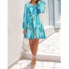 image:imageZESICA Womens Fall Floral Long Sleeve Wedding Guest Mini DressesLake