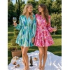 image:imageZESICA Womens Fall Floral Long Sleeve Wedding Guest Mini DressesLake