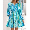 image:imageZESICA Womens Fall Floral Long Sleeve Wedding Guest Mini DressesLake