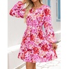 image:imageZESICA Womens Fall Floral Long Sleeve Wedding Guest Mini DressesRed