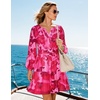 image:imageZESICA Womens Fall Floral Long Sleeve Wedding Guest Mini DressesRose
