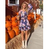 image:imageZESICA Womens Fall Floral Long Sleeve Wedding Guest Mini DressesRoyal